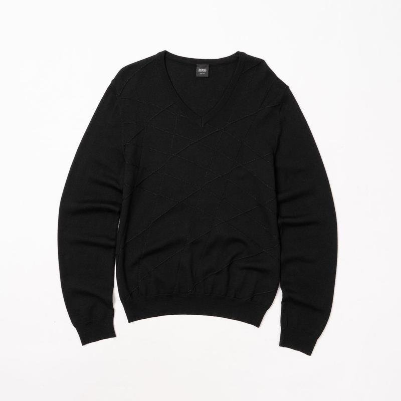 Herren Hugo Boss Pullover Schwarz Viskose 36 / S /