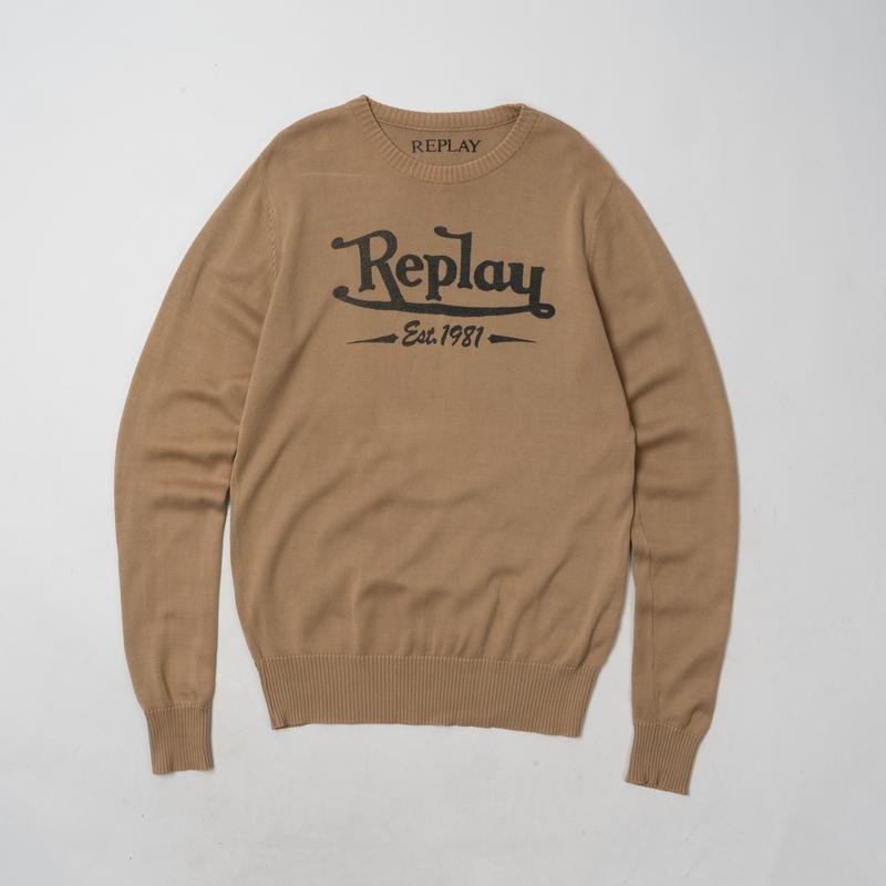 Uomo Replay Maglione Beige Cotone 38 / M / 46