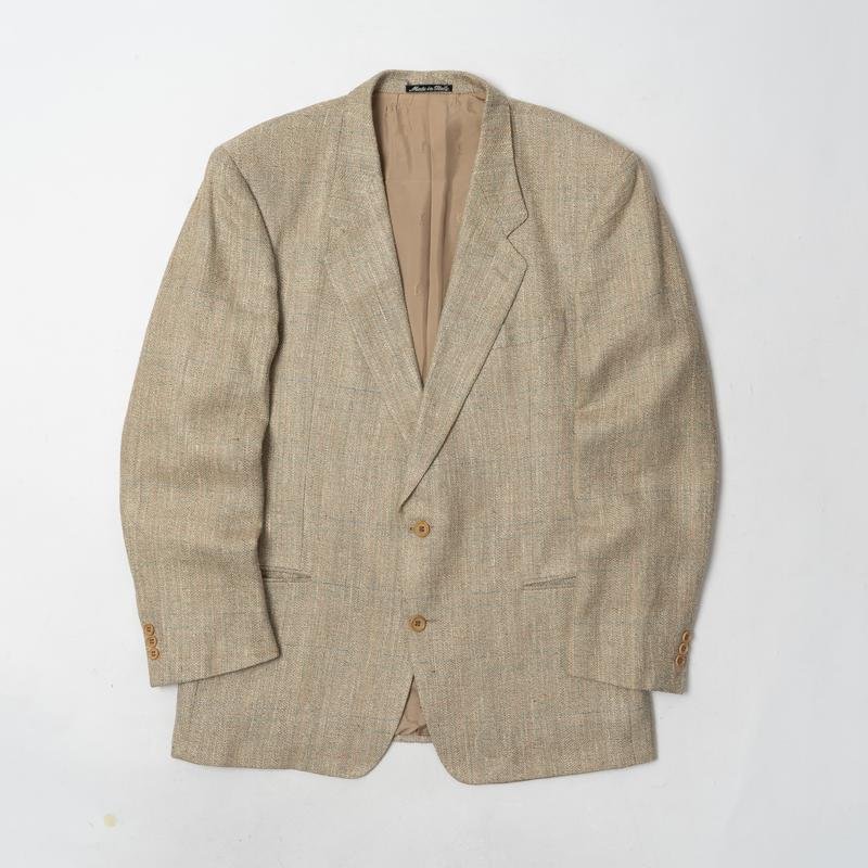 Uomo Yves Saint Laurent Blazer Beige Seta Lino