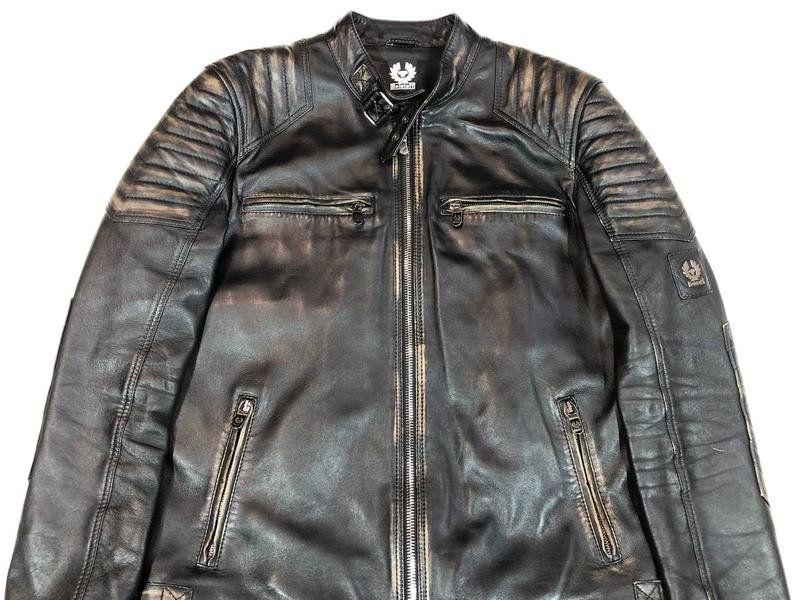 Men Belstaff Jacket Black Leather 40 /L / 48