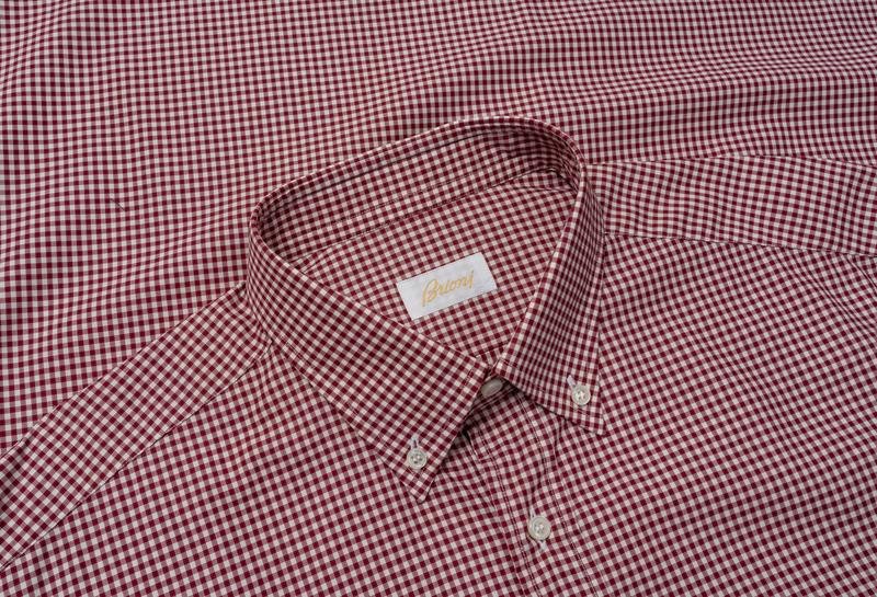 Herren Brioni Hemd Rot Baumwolle 44 / XXL / 52