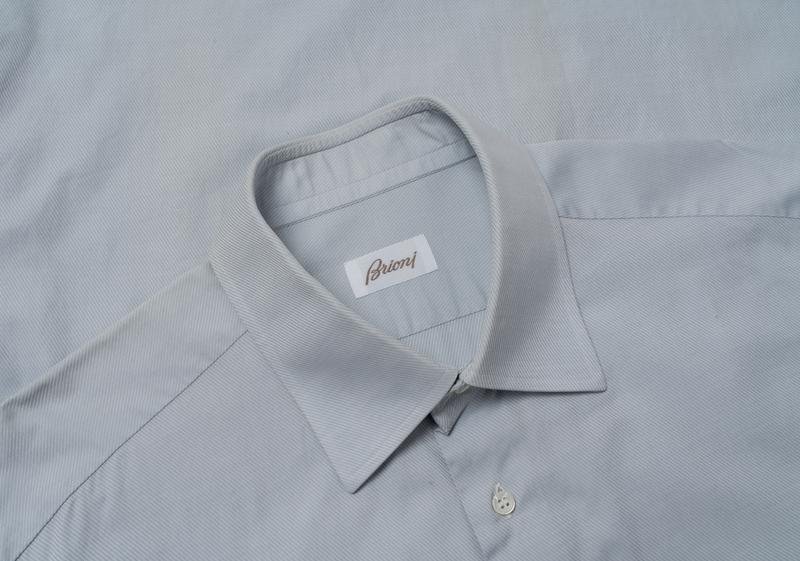 Herren Brioni Hemd Blau Baumwolle 40 /L / 48