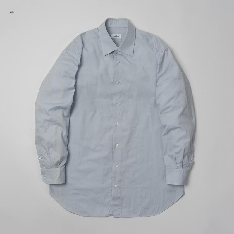 Uomo Brioni Camicia Blu Cotone 40 /L / 48