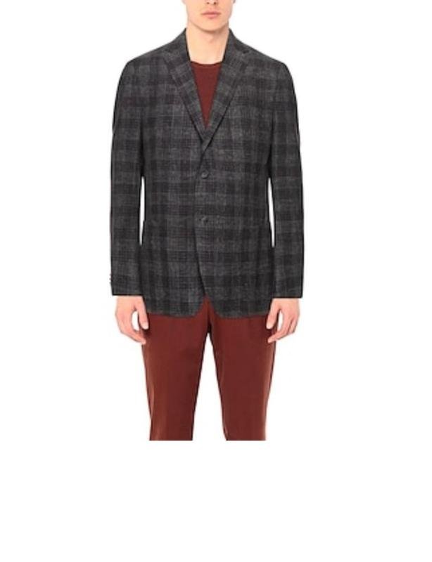 Men Isaia Napoli Blazer Grey Wool 40 /L / 48