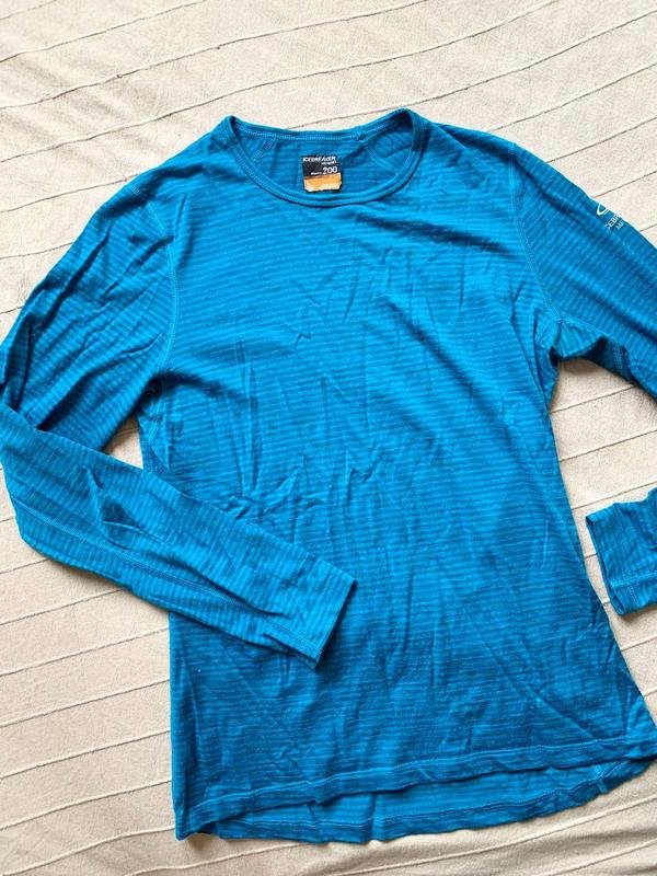 Donna Icebreaker Maglia Termica Blu Lana 38 / M /