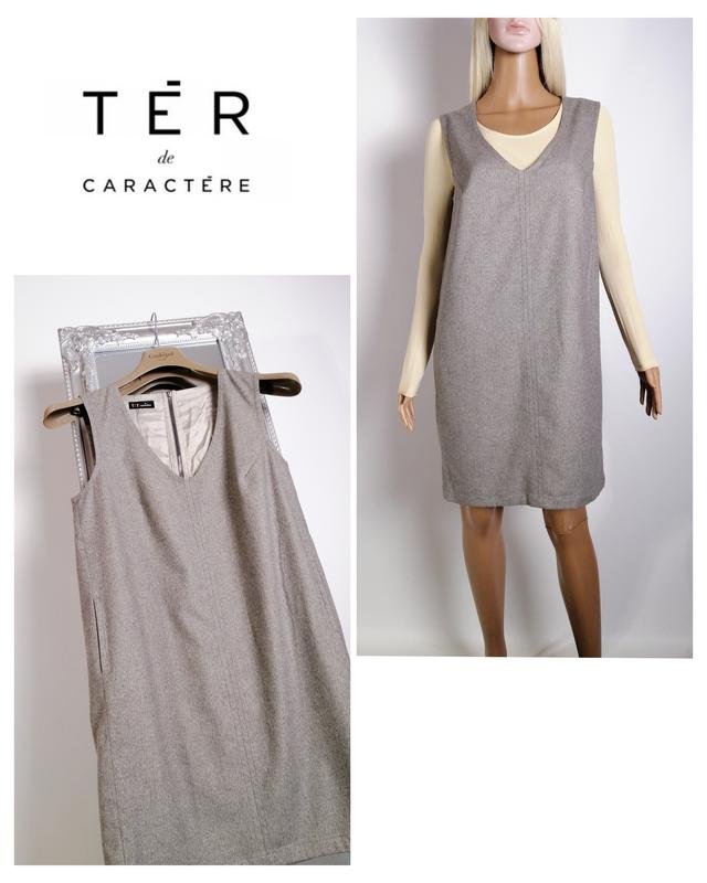 Women Twin-Set Dress Grey Wool M