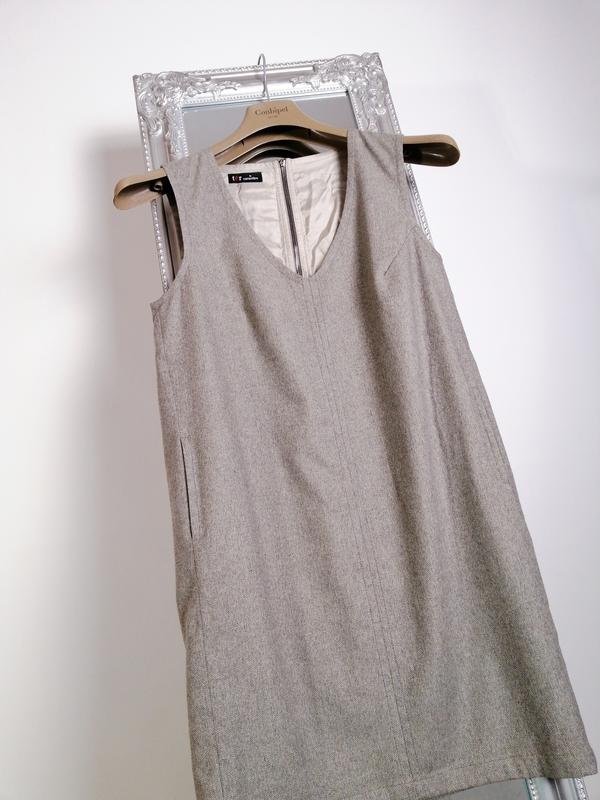 Women Twin-Set Dress Grey Wool M