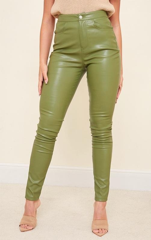 Femme PrettyLittleThing Pantalons Vert Cuir