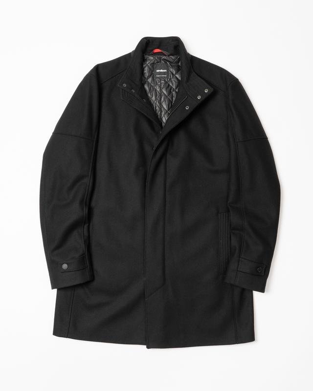 Homme Strellson Trench Coat Noir Laine 42 / XL /