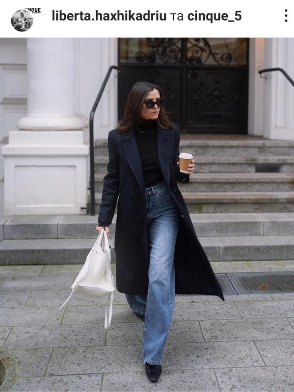 Женское Пальто Чёрное Шерсть 36