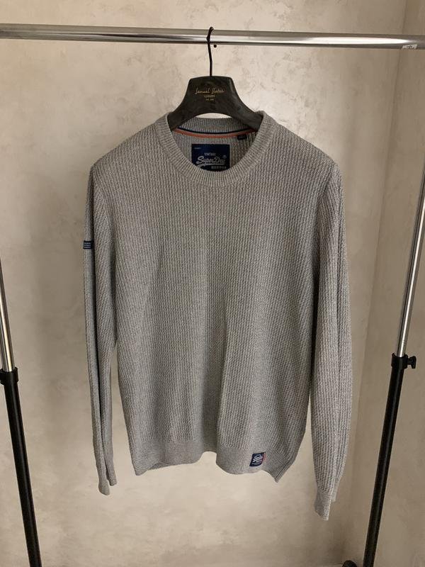 Мужской Superdry Свитер Серебристый Хлопок 44 /
