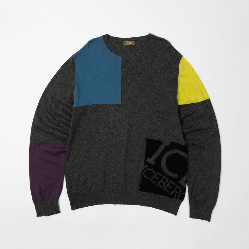 Uomo Iceberg Maglione Grigio Cotone 44 / XXL / 52