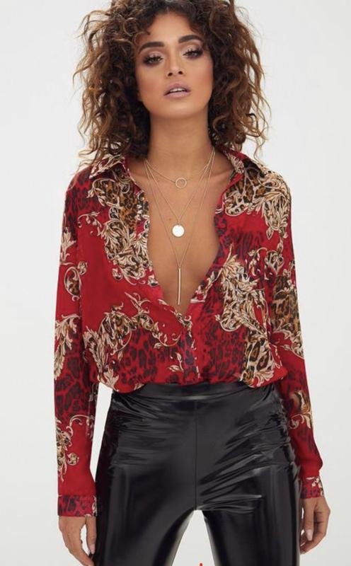 Femme PrettyLittleThing Chemise Rouge 36