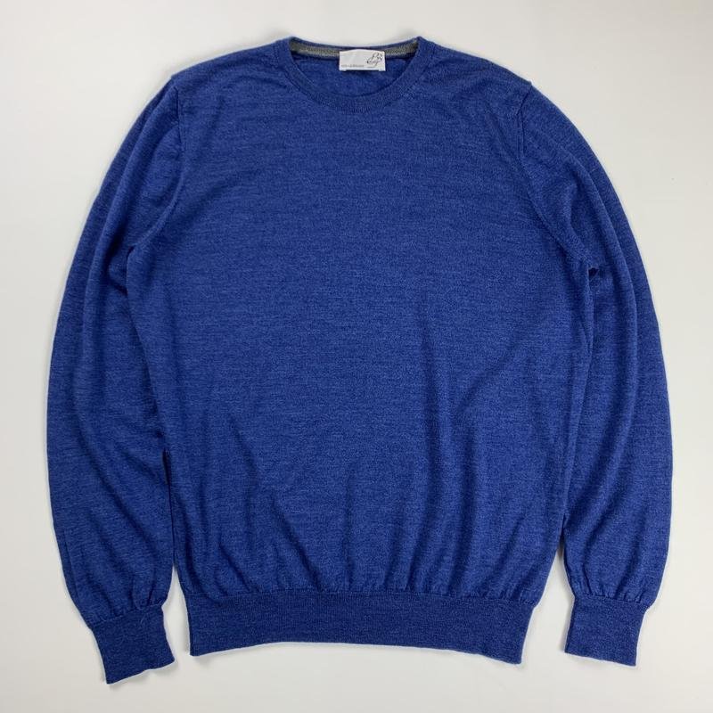 Men Gran Sasso Sweater Navy Wool Silk 40 /L / 48