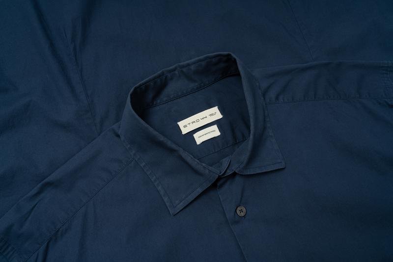 Мужская Etro Рубашка Тёмно-синий Хлопок 42 / XL /