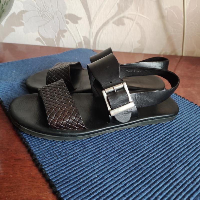Herren Alberto Guardiani Sandalen Schwarz Leder 40