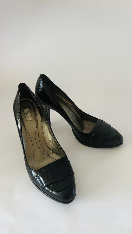 Women Furla Heels Black Leather 39.5