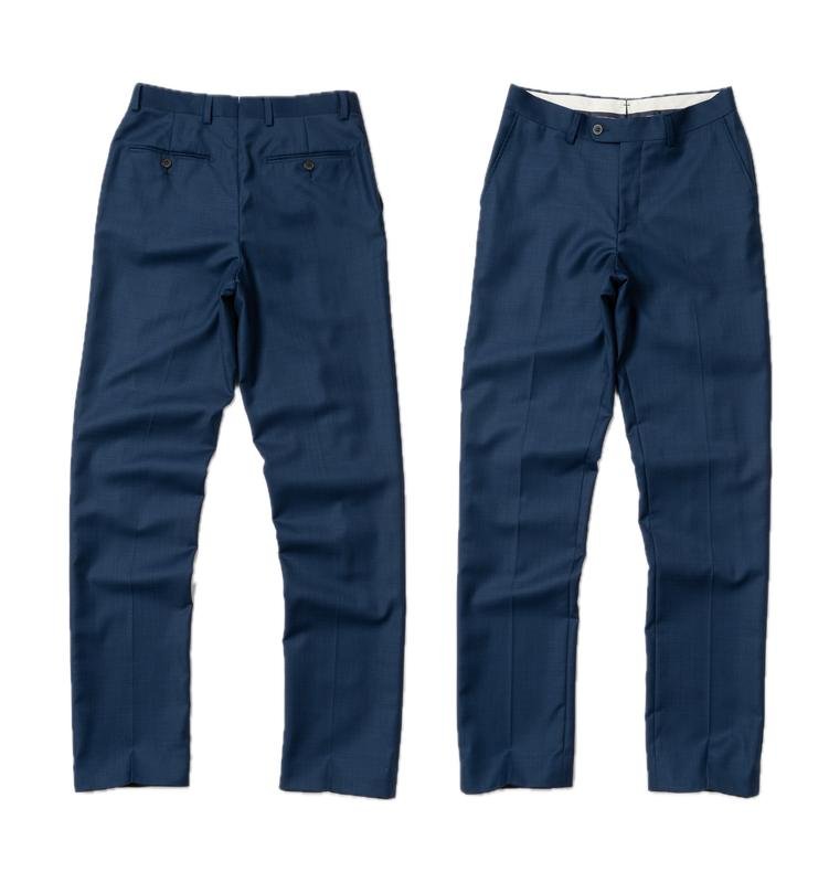 Мужские Suitsupply Брюки Тёмно-синий Шерсть 29 / S