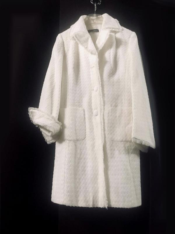 Women JAKE'S Coat White Wool 40 / L / 48
