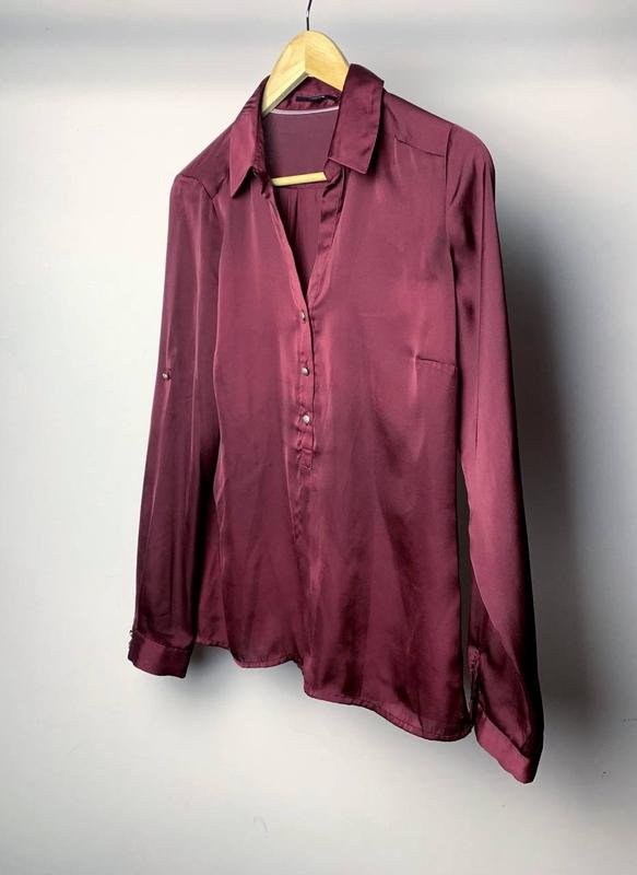 Женская Comma Блузка Бордовый Полиэстер 38 / M /