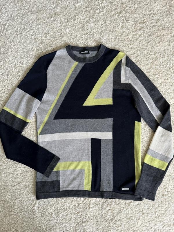 Мужской Dirk Bikkembergs Светр Серый Шерсть 36 / S