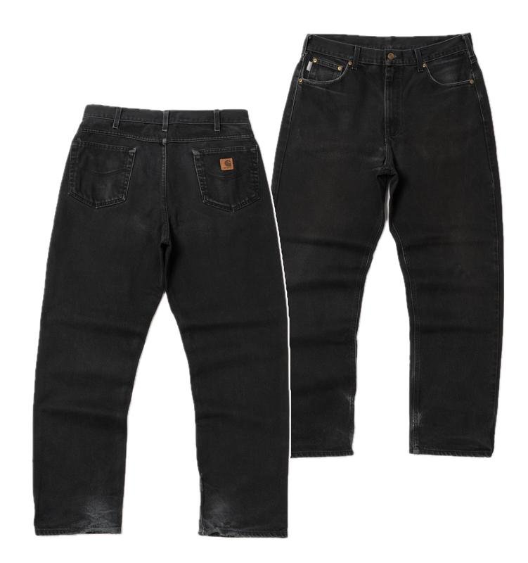 Men Carhartt Jeans Black Cotton 36 / XL / 50