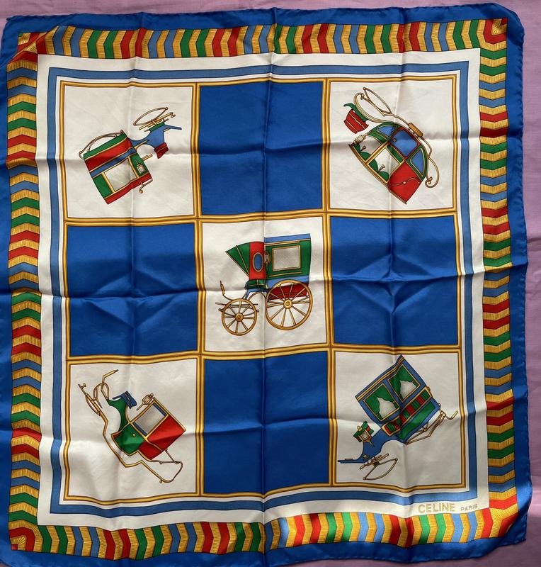 Foulard Celine Bianco Sete 85x85cm