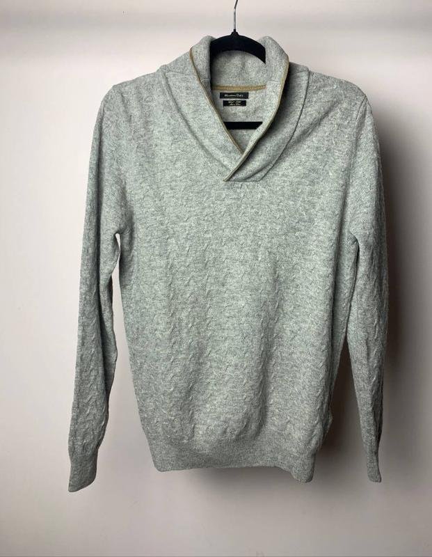 Uomo Massimo Dutti Maglione Grigio Lana-Seta 34 /