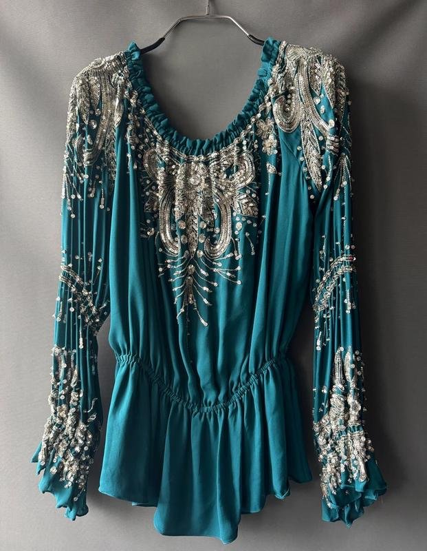 Donna Naeem Khan Camicia Turchese Seta 38 / M / 46