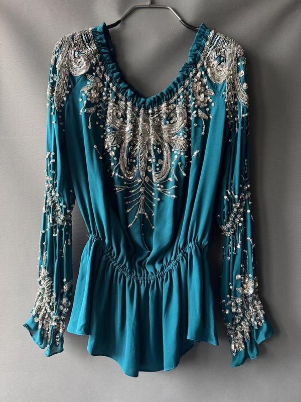 Donna Naeem Khan Camicia Turchese Seta 38 / M / 46