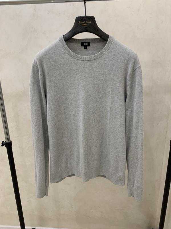 Мужской Uniqlo Свитер Серебристый Хлопок 40 /L /