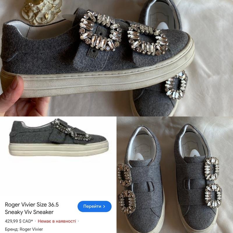 Женские Roger & Vivier Слипоны Серый Кожа 36