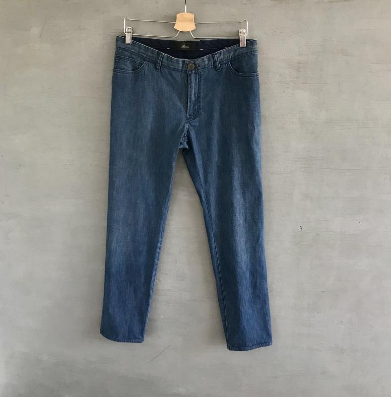 Men Brioni Jeans Navy Cotton 33 / L / 48