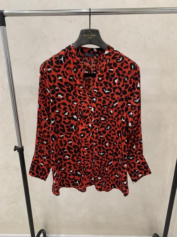 Damen M&S Hemd Rot Leopard 40 / L / 48