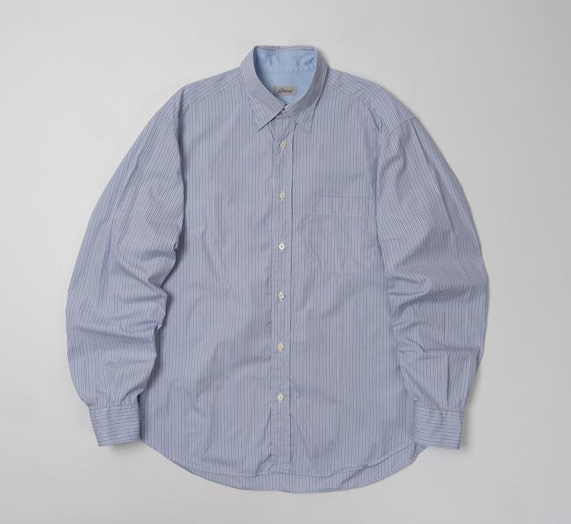 Herren Brioni Hemd Marineblau Baumwolle 42 / XL /