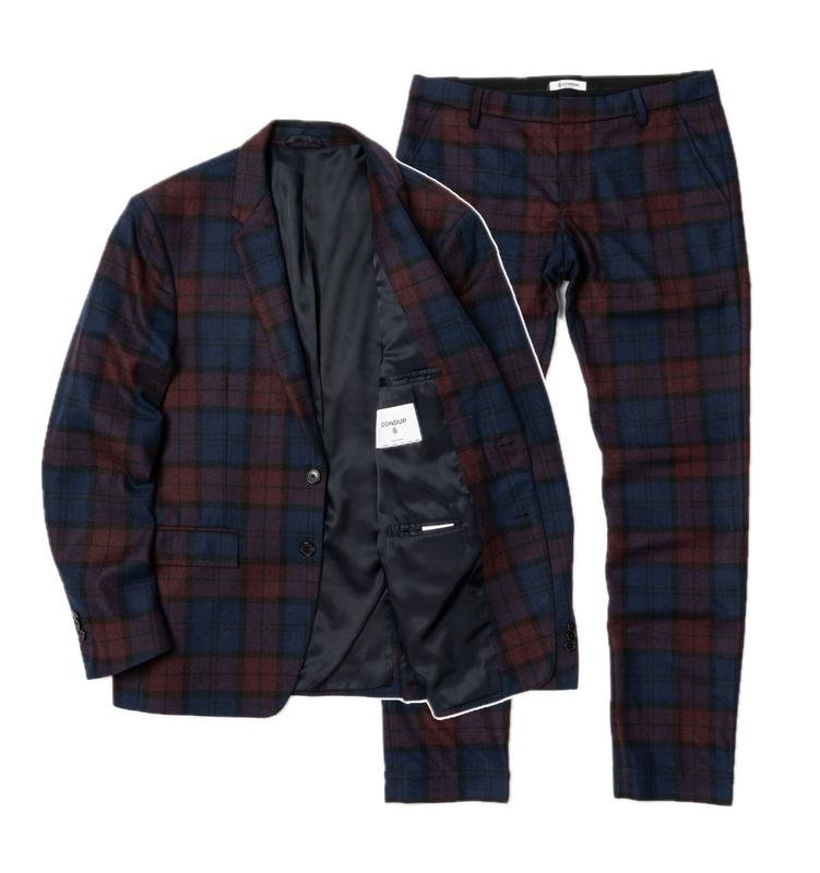 Herren Dondup Anzug Marineblau Wolle 38 / M / 46