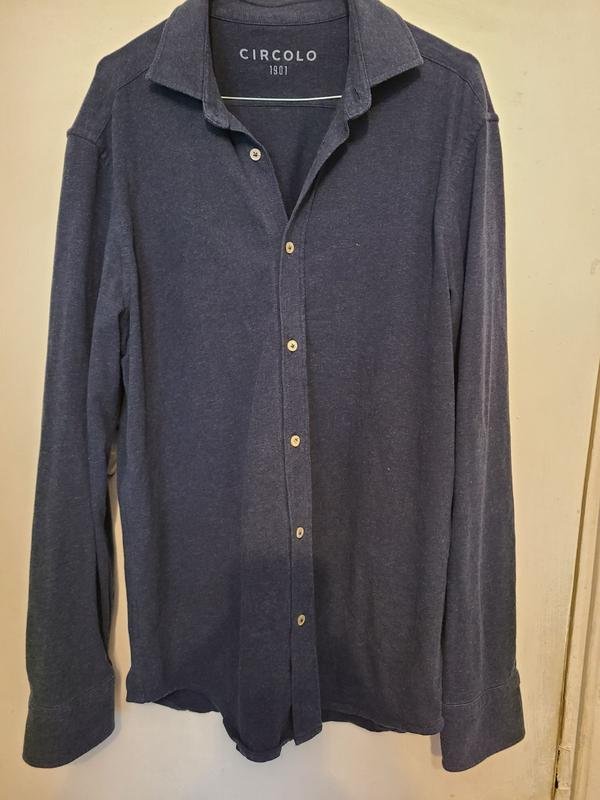 Мужской Circolo 1901 Рубашка Серый Хлопок 42 / XL