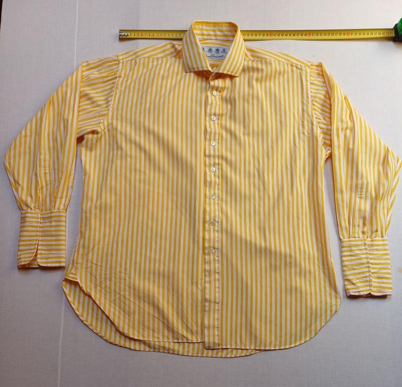 Uomo EDE and RAVENSCROFT Camicia Gialla Cotone 46