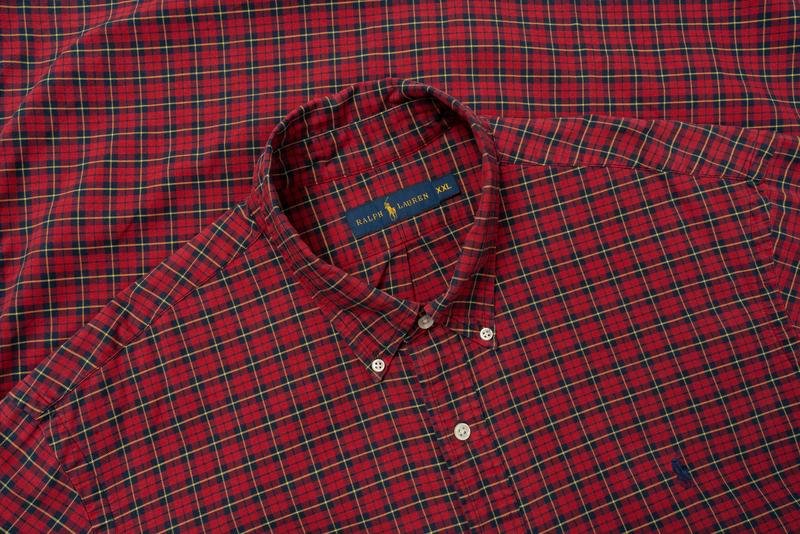 Men Ralph Lauren Shirt Red Cotton 44 / XXL / 52