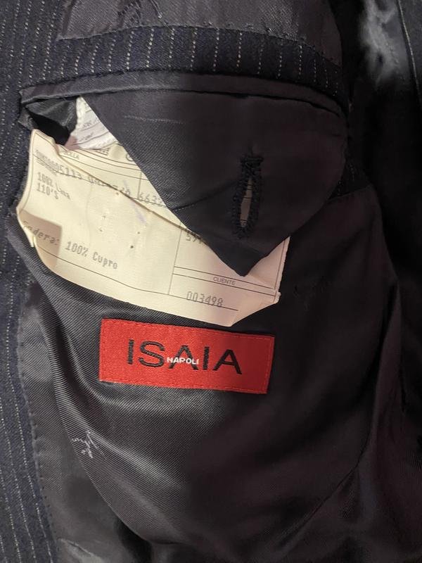 Men Isaia Suit Navy 46