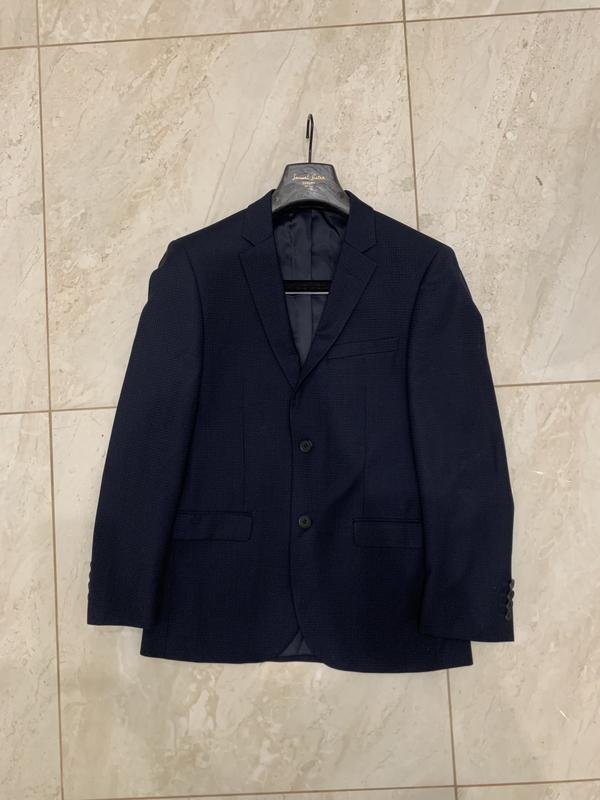Uomo DKNY Blazer Blu Navy Lana 38 / M / 46