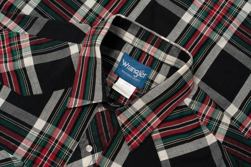 Men Wrangler Shirt Black Polyester 40 /L / 48