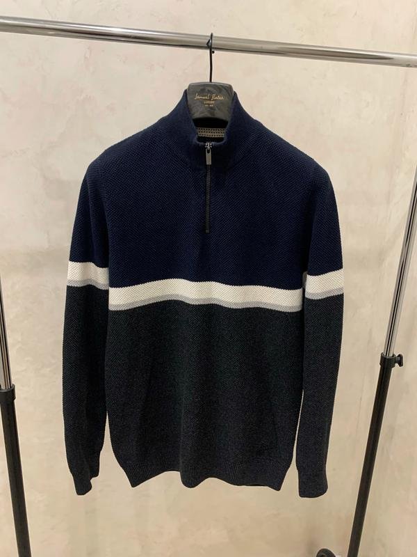 Herren Hugo Boss Pullover Marineblau Baumwolle 38