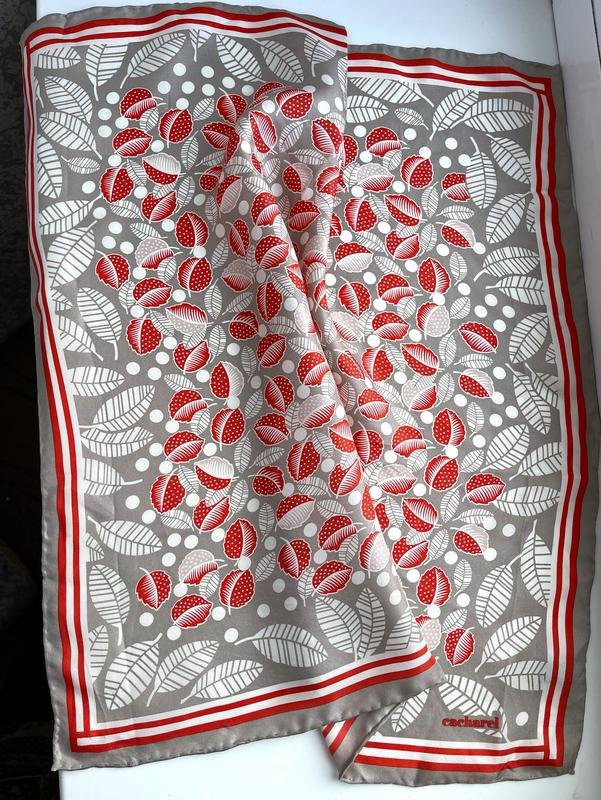 Femme Cacharel Écharpe Rouge Soie Taille Unique