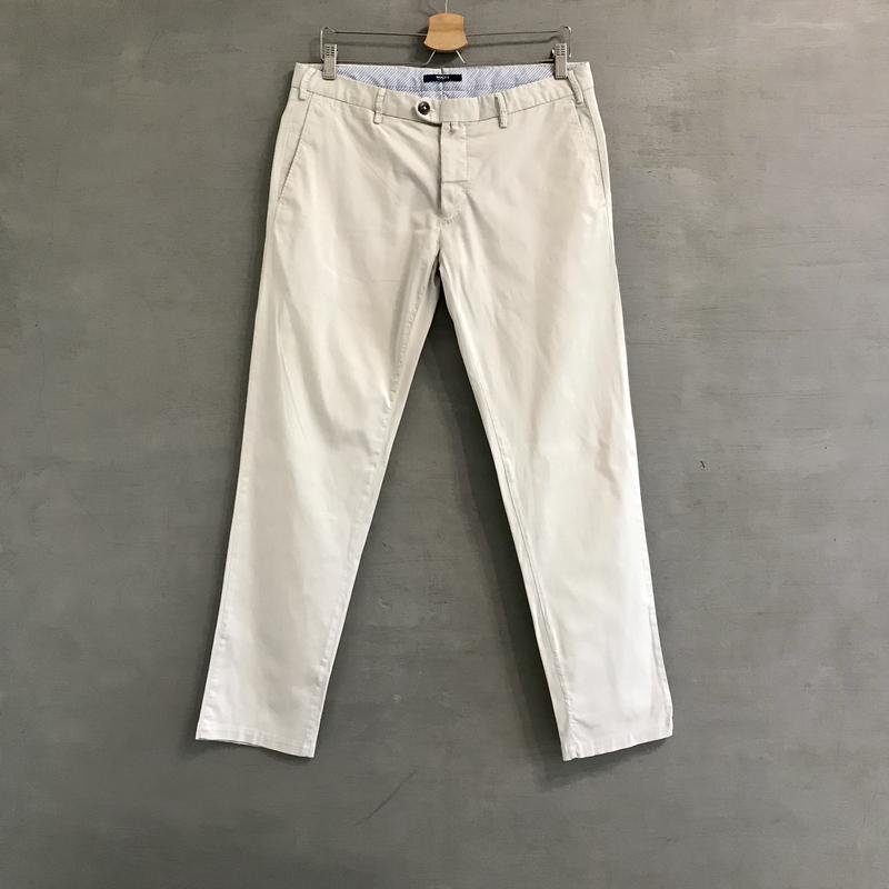 Men Boggi Milano Trousers Silver Cotton 33 / L /