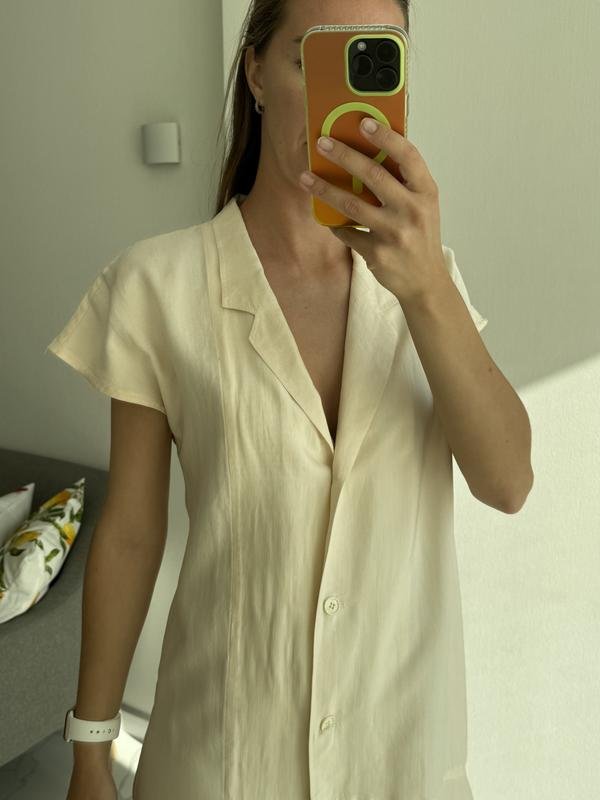 Женское Yohji Yamamoto Платье Бежевый Шелк 36