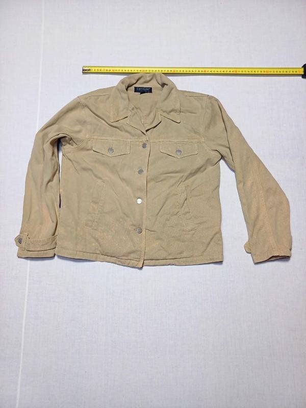 Women Vintage Karen Kane Jacket Khaki Denim 34