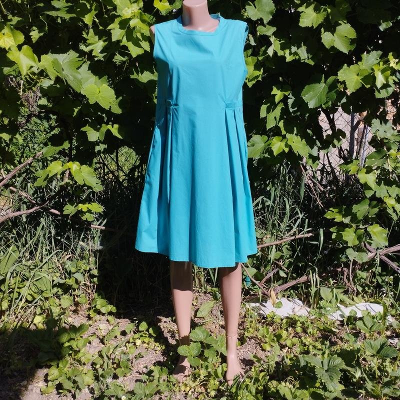 Женское Vicario Cinque Платье Бирюзовое Хлопок 38