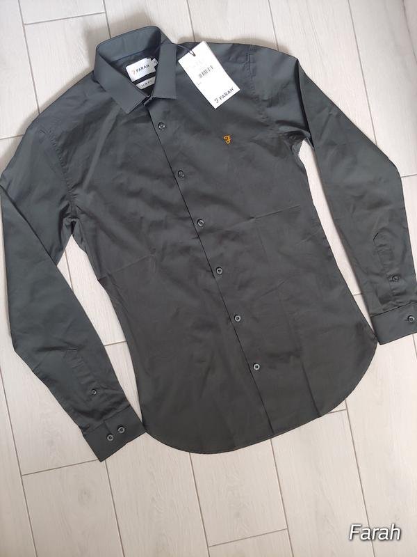 Мужской Farah Рубашка Хаки Хлопок 34 / XS / 42