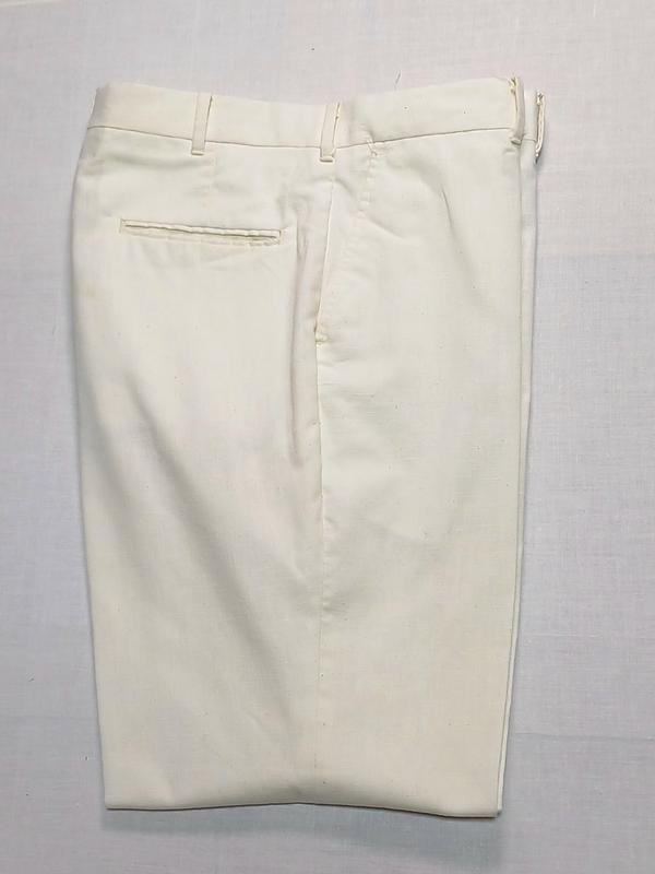 Uomo Pantaloni Vintage Bianchi Poliestere 32